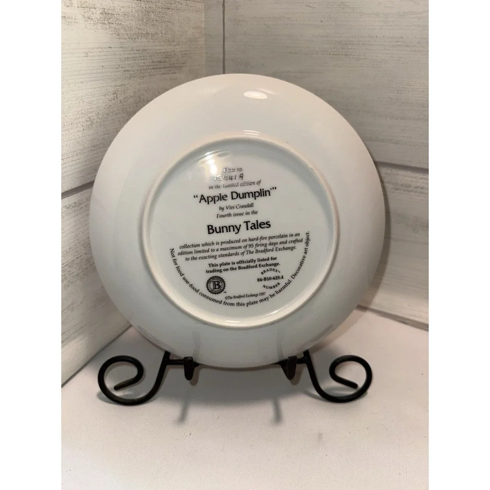 Bradford Exchange Collectors PlateBunny Tales‎ Apple Dumpling 1997 Vini Crandall